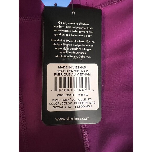 Skechers Leggings Women's GO Walk High Waisted 7/8 Magenta Size 2XL NEW - Picture 3 of 12